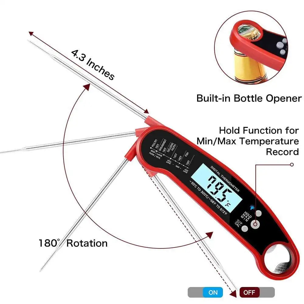 Digital Kitchen Food Digital Thermometer For Meat Water Milk Cooking Grilling Outdoor BBQ Waterproof Instant Read