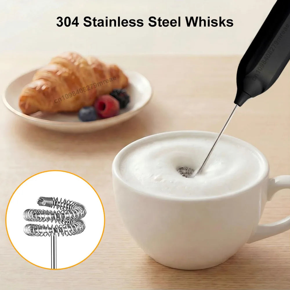 Milk Frother Egg Beater Mini Coffee Whisk Mixer Rechargeable Electric Milk Frother Wireless Milk Foamer Maker Handheld Stirrer