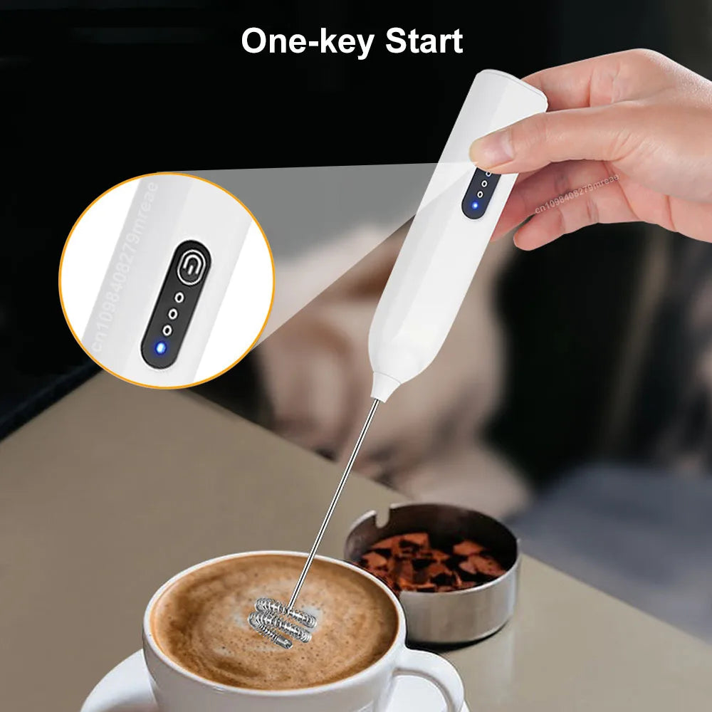 Milk Frother Egg Beater Mini Coffee Whisk Mixer Rechargeable Electric Milk Frother Wireless Milk Foamer Maker Handheld Stirrer