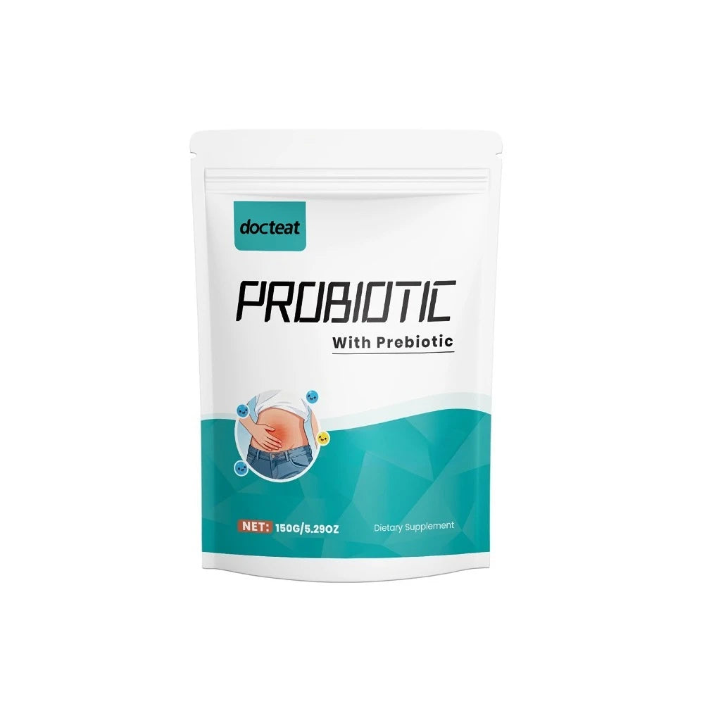 Docteat Probiotic Powder with Prebiotic, 5g Scoop, 30 Servings, 150g Net Weight, Supports Digestive Balance, Daily Energy Levels