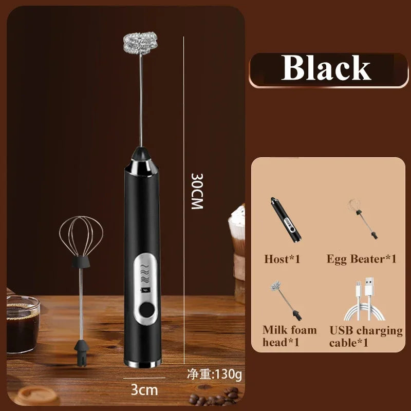 High Quality Electric Milk Frother Foam Maker Handheld USB Rechargeable Foamer High Speeds Drink Mixer Coffee Frothing Wand