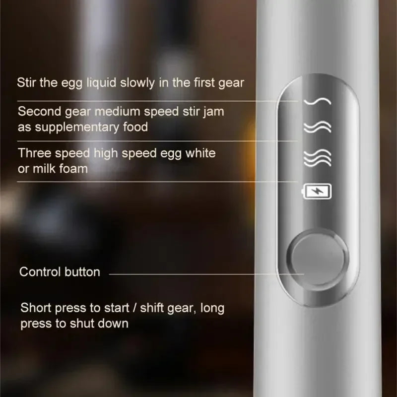 High Quality Electric Milk Frother Foam Maker Handheld USB Rechargeable Foamer High Speeds Drink Mixer Coffee Frothing Wand