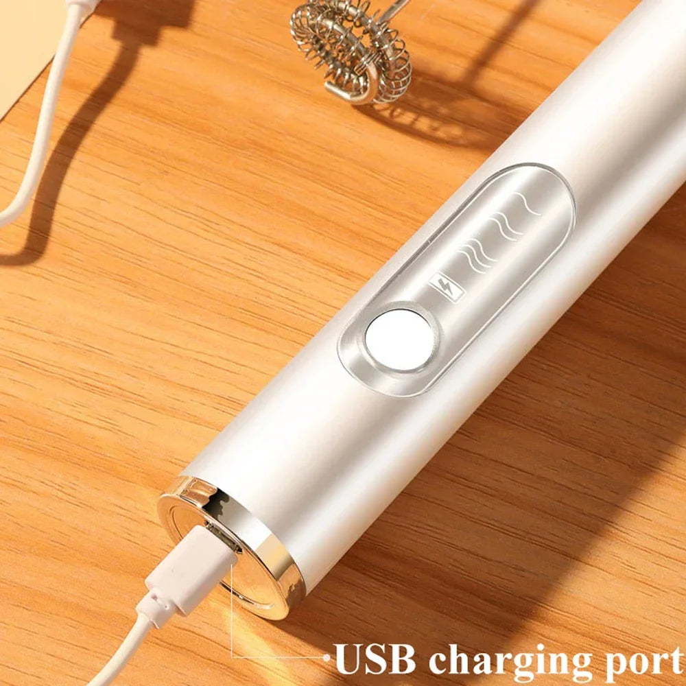 High Quality Electric Milk Frother Foam Maker Handheld USB Rechargeable Foamer High Speeds Drink Mixer Coffee Frothing Wand