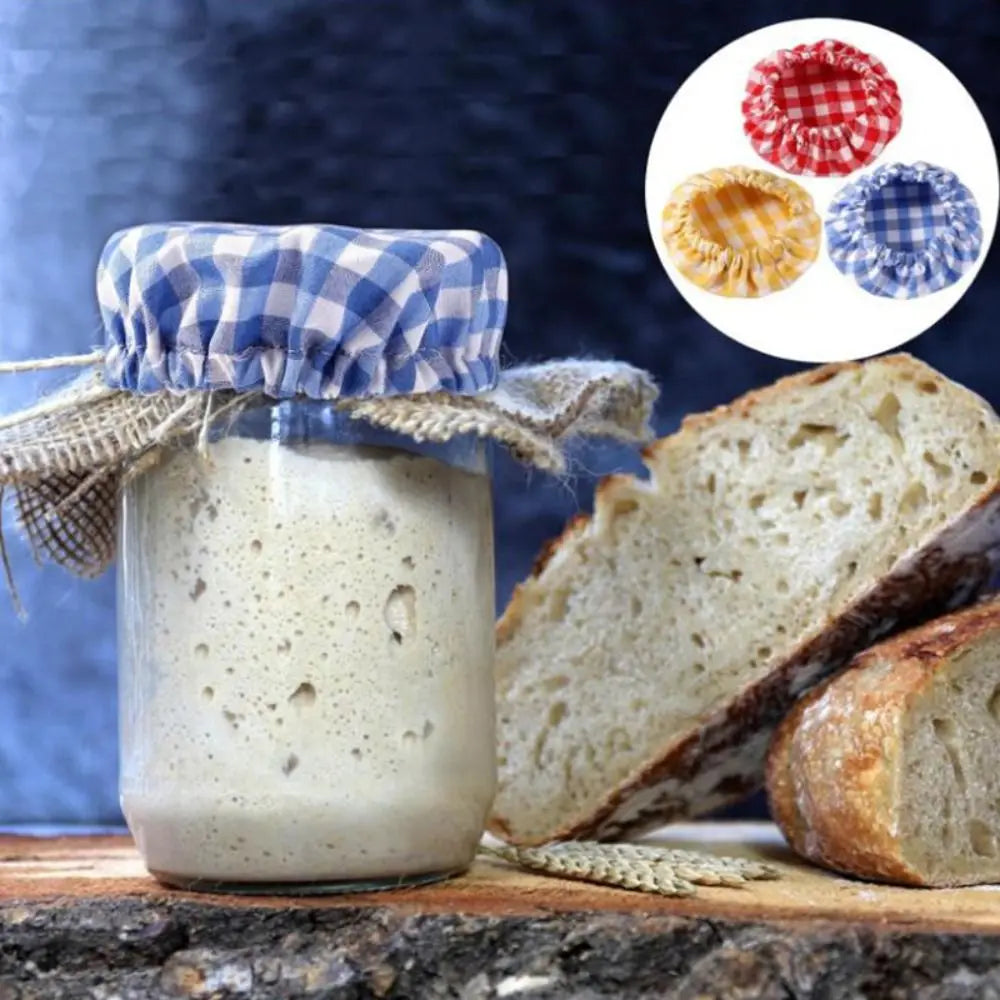 Sourdough Starter Jar Covers Fit Jars Mouth from 8-10cm Elastic Cloth Fermentation Jar Lid Reusable Breathable Cloth Jar Lid
