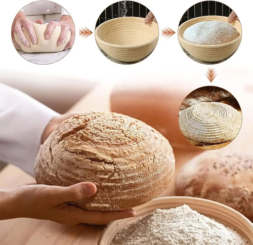 650ml Sourdough Starter Kit Glass Jar 9in Rattan Proofing Basket Bread Baking Tools Fermentation Set Kitchen Artisan Bread