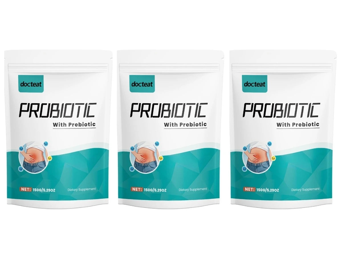 Docteat Probiotic Powder with Prebiotic, 5g Scoop, 30 Servings, 150g Net Weight, Supports Digestive Balance, Daily Energy Levels