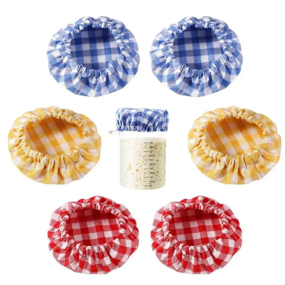 Sourdough Starter Jar Covers Fit Jars Mouth from 8-10cm Elastic Cloth Fermentation Jar Lid Reusable Breathable Cloth Jar Lid