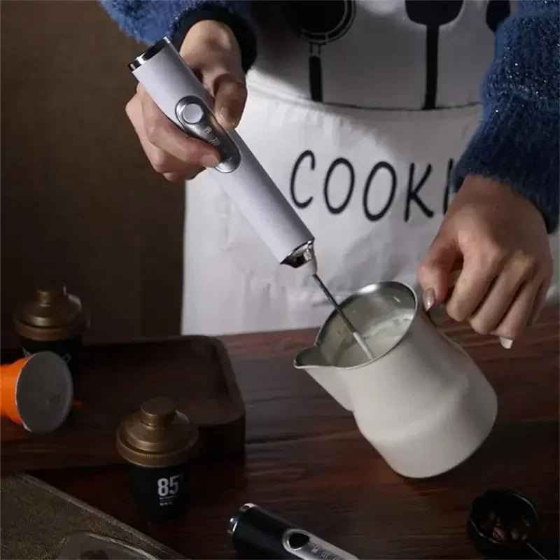 High Quality Electric Milk Frother Foam Maker Handheld USB Rechargeable Foamer High Speeds Drink Mixer Coffee Frothing Wand