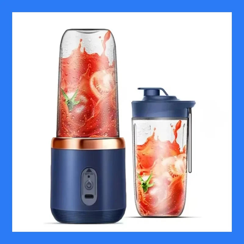Double Cup Portable Blender USB Juicer Fruit Mixer for Smoothies Milkshakes and Juices Compact Food Processor Orange Juicer