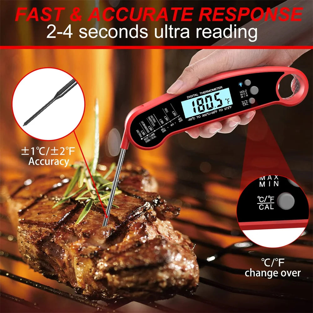 Digital Kitchen Food Digital Thermometer For Meat Water Milk Cooking Grilling Outdoor BBQ Waterproof Instant Read